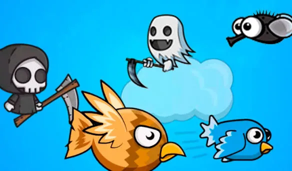 Coleção de criaturas voadoras evolutivas em estilo cartoon