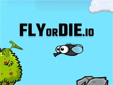 Tela de título no estilo Flyordie com uma criatura voadora